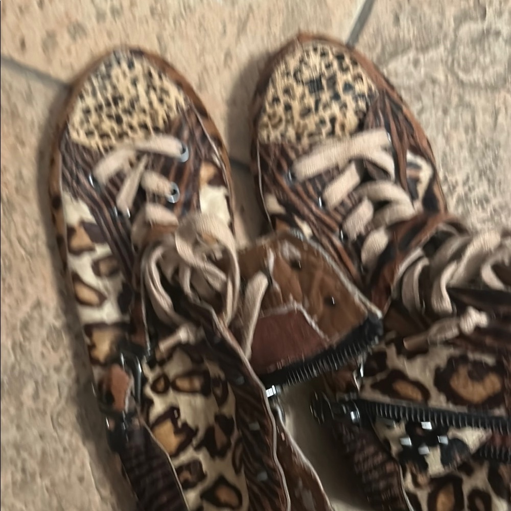 Sam Edelman Leopard Lace-Up Boots